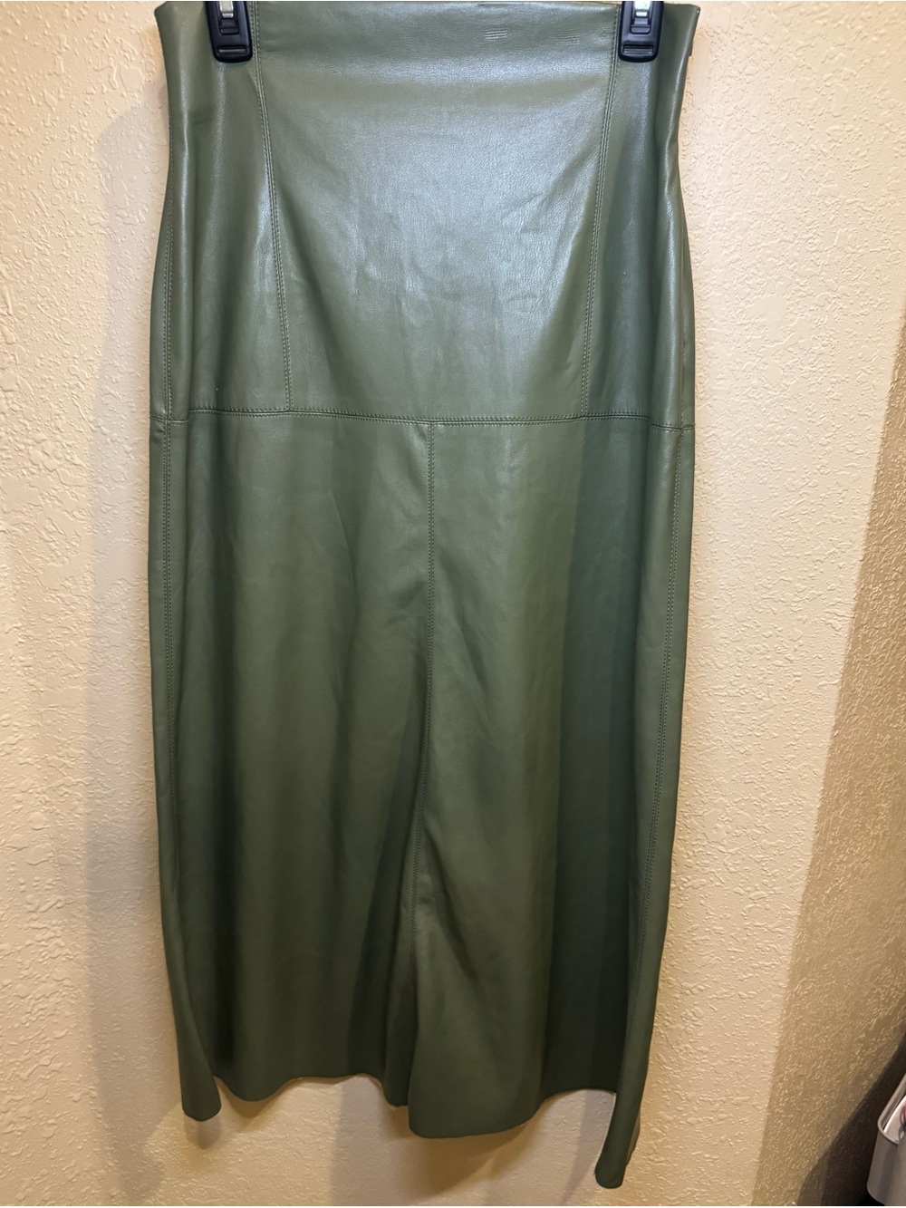 Zara Olive Green Faux Leather Skirt